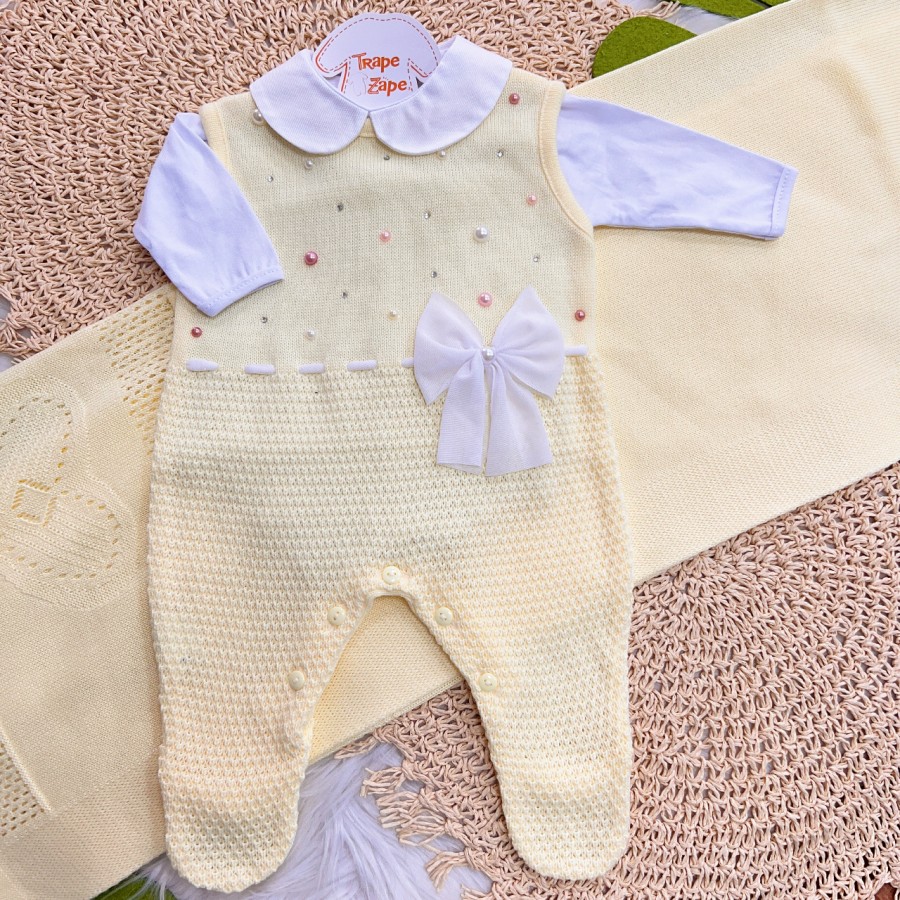 Saída de Maternidade Céu Estrelado - Amarelo Saída de Maternidade Céu Estrelado - Amarelo